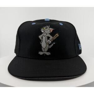 Tom and Jerry Hat Cap Snap Back Tom Baseball Black/Grey/Blue New Era Mens Cat
